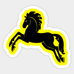 Jumping Black Stallion Sticker